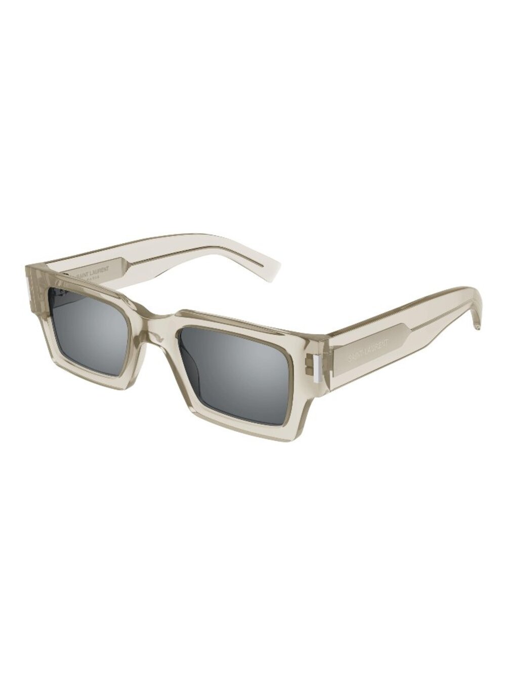 New Saint Laurent Unisex Sunglasses Brown Square Silver Lens Acetate Frame SL 50